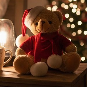 Enfeite Decorativo de Natal - Urso Papai Noel -  25x24,5x16cm - 1 unidade - Cromus - Rizzo