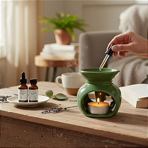 Rechaud Aromatizador de Ambiente - Verde - 7x7cm - 1 unidade - Rizzo