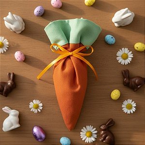 Bolsinha Cone Cenoura de Páscoa P - 23,5x16,5cm - 1 unidade - Rizzo