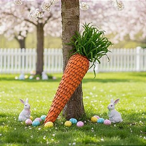 Enfeite Decorativo de Páscoa - Cenoura Gigante - 50x10cm - 1 unidade - Tok da Casa - Rizzo