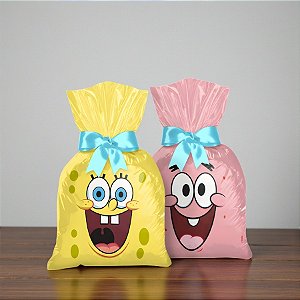 Sacola Plástica - Bob Esponja - 14x27cm - 8 unidades - Regina - Rizzo