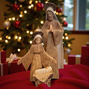 Enfeite Decorativo de Natal - Sagrada Família - 31,5x19x13cm - 1 unidade - Cromus - Rizzo
