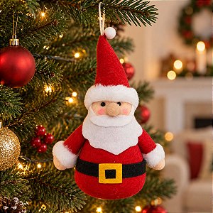 Enfeite Para Pendurar de Natal - Papai Noel Artesanal - Vermelho - 20X12cm - 1 unidade - FlorArte - Rizzo
