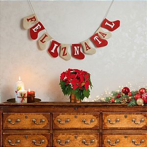 Varal Decorativo De Natal - Meias - 2,6m - 1 unidade - FlorArte - Rizzo