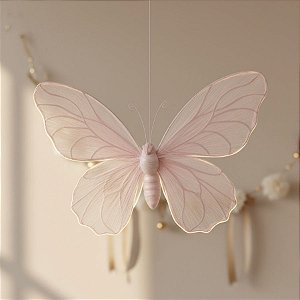 Enfeite Decorativo para Pendurar - Borboleta Rosa Bebê - 36x50x8cm - 1 unidade - FlorArte  - Rizzo