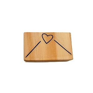 Carimbo de Madeira Artesanal - Coração - Cod.RL-187 M - 1 unidade - Rizzo