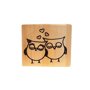 Carimbo de Madeira Artesanal - Corujinhas - Cod.AF-815 - 1 unidade - Rizzo