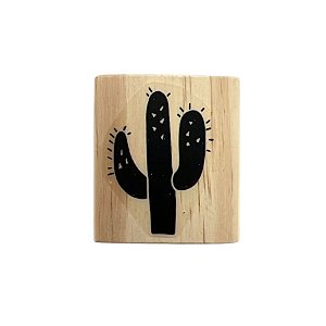Carimbo de Madeira Artesanal - Cacto - Cod.AF-727 P - 1 unidade - Rizzo
