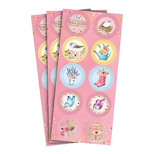 Adesivo Redondo - Meu Jardim - 4x4cm - 30 unidades - Regina - Rizzo