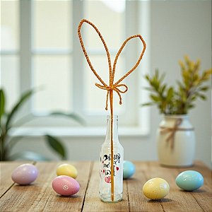 Pick Decorativo de Páscoa - Orelhas de Coelho Bege - 44cm - 1 unidade - FlorArte - Rizzo