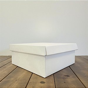 Caixa de Papel Para Presente - Branca - 23,5x23,5x9,5cm - 1 unidade - Rizzo