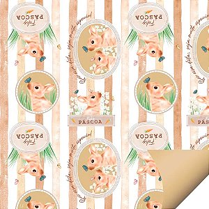 Folha para Ovos de Páscoa Pascoa Double Face Charles Bege 69x89cm - 5 unidades - Cromus Páscoa - Rizzo