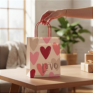 Sacola de Papel - Passione - P 21,5x15x8cm - 1 unidade - Cromus - Rizzo