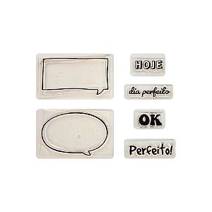 Kit Cartela de Carimbos - Balões de Fala 4 G - 6 unidades - Rizzo