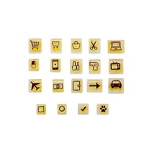 Kit Cartela de Carimbos - Ícones do Dia a Dia P - 19 unidades - Rizzo