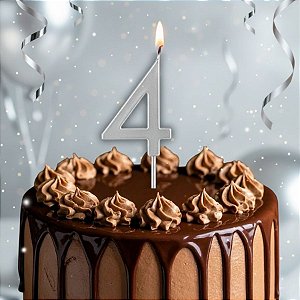 Vela Pick - Prata - Numero 4 - 1 unidade - Regina - Rizzo