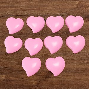 Aplique Decorativo - Coração Rosa - 2cm - 10 unidades - Rizzo