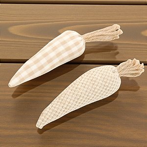 Enfeite Decorativo de Páscoa - Cenoura Off White e Bege - 4x4x20cm - 2 unidades - Cromus - Rizzo