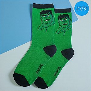 Meia Infantil Cano Médio - Hulk - Vingadores - 27/31 - 1 unidade - Disney Original - Rizzo