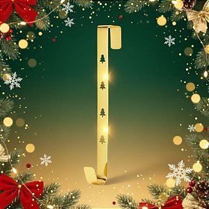 Gancho Suporte Para Guirlanda - Pinheirinhos - Dourado - 30cm - 1 unidade - Rizzo
