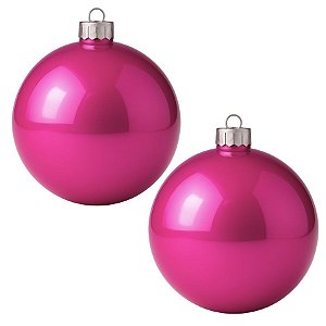 Bolas De Natal - Perolada Pink - 12cm - 2 unidades - Rizzo