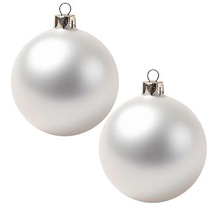 Bolas De Natal - Perolada Branco - 12cm - 2 unidades - Rizzo