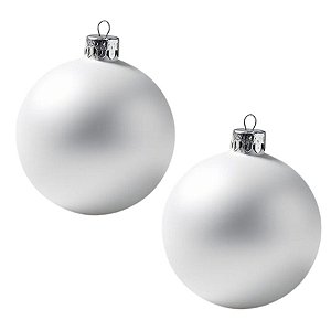 Bolas De Natal - Fosca Branco - 12cm - 2 unidades - Rizzo