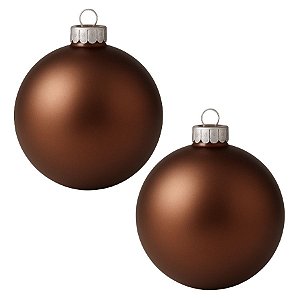 Bolas De Natal - Fosca Marrom - 12cm - 2 unidades - Rizzo