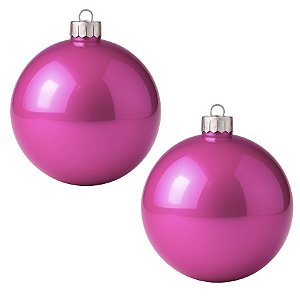 Bolas De Natal - Perolada Rosa - 12cm - 2 unidades - Rizzo