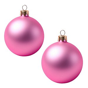 Bolas De Natal - Fosca Rosa - 12cm - 2 unidades - Rizzo