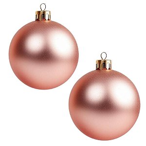 Bolas De Natal - Fosca Rose - 12cm - 2 unidades - Rizzo