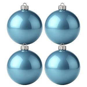 Bolas De Natal - Perolada Azul Claro - 4 unidades - Rizzo