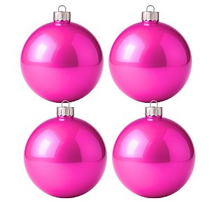 Bolas De Natal - Lisa Rosa - 4 unidades - Rizzo