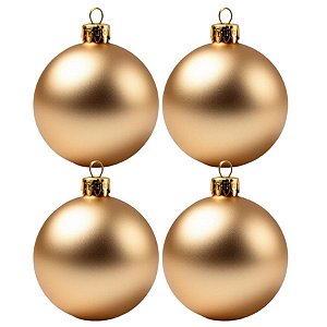 Bolas De Natal - Fosca Dourada - 4 unidades - Rizzo