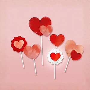 Kit Topo de Bolo - Amore - 13cm - 6 unidades - Regina - Rizzo