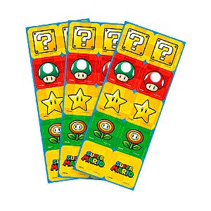 Adesivo Quadrado - Super Mario - 30 unidades - FestColor - Rizzo