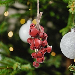 Enfeite Para Pendurar de Natal - Guizo Vermelho - 13,5x10x4cm - 1 unidade - Cromus - Rizzo