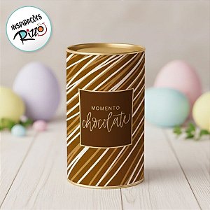 Lata Rigida para Ovos de 350g - Momento Chocolate - 10x18cm - 1 unidade - Cromus - Rizzo