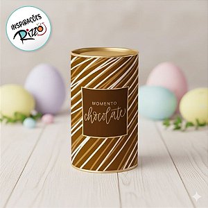 Lata Rigida para Ovos de 250g - Momento Chocolate - 9x16,5cm - 1 unidade - Cromus - Rizzo