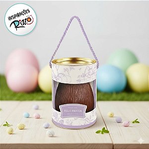 Lata Rigida com Visor e Alça para Ovos de 350g - Clássico Francês Lilas - 10x18cm - 1 unidade - Cromus - Rizzo