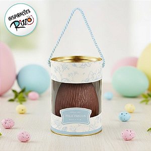 Lata Rigida com Visor e Alça para Ovos de 500g - Clássico Francês Azul - 13x22cm - 1 unidade - Cromus - Rizzo