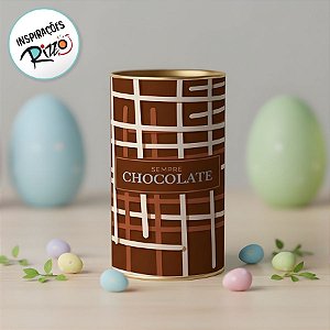 Lata Rigida para Ovos de 250g - Sempre Chocolate - 9x16,5cm - 1 unidade - Cromus - Rizzo