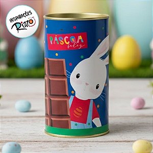 Lata Rigida para Ovos de 500g - Brilho de Páscoa Azul - 13x22cm - 1 unidade - Cromus - Rizzo