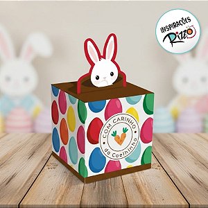 Caixa Pop Up - Páscoa Ovos Coloridos - M 9x9x11cm - 10 unidades - Cromus - Rizzo