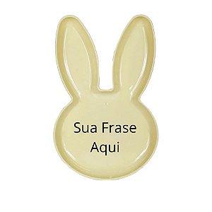 Bandeja Coelho com Frase Personalizado - Amarelo - 25x15cm  - 1 unidade - Rizzo