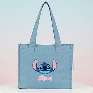 Shopping Bag - Stitch Azul Jeans - 37cm - 1 unidade - Disney Original - Rizzo