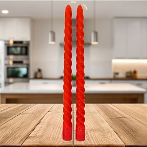 Vela Espiral - Vermelha - 20cm - 2 unidades - Rizzo