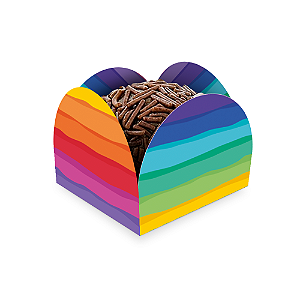 Porta Forminha De Papel Festa Arco-Iris 50 Unidades - Regina - Rizzo Festas