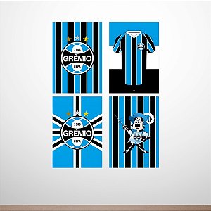 Cartaz Decorativo - Grêmio - 31x45cm - 4 unidades - Regina - Rizzo