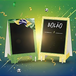 Kit Cavalete Decorativo de Mesa com Giz - Vai Brasil - 16x25x14cm - 2 unidades - Cromus - Rizzo